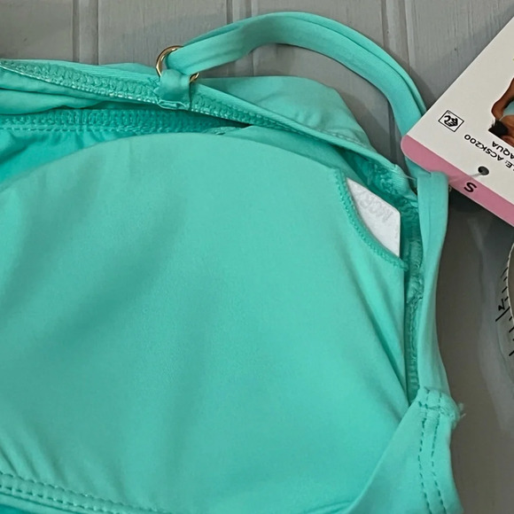 Anne Cole Underwire Tankini Swim Top Womens Small Aqua Adjustable‎ Straps NWT - Picture 9 of 9